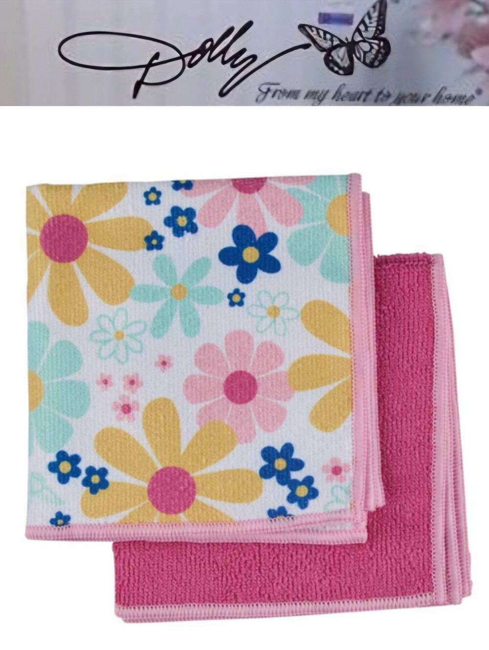 Dolly Parton Floral Pattern Microfiber Cleaning Cloths
